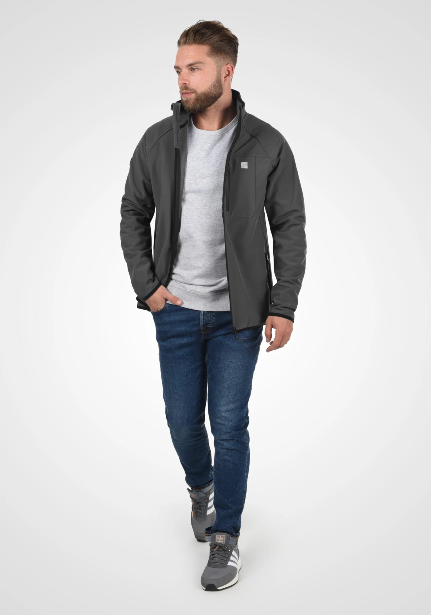 Solid Softshell Jassen Functionele Jas Solane Heren Grijs 3 Solid Softshell Jassen Functionele Jas Solane Heren Grijs - Afbeelding 3