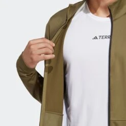 Adidas TERREX Fleece Jassen Funktionele Fleece-jas Heren Olijfgroen -Sportieve Kleding 3a4840be2d002344882f3d94bf2e6b47