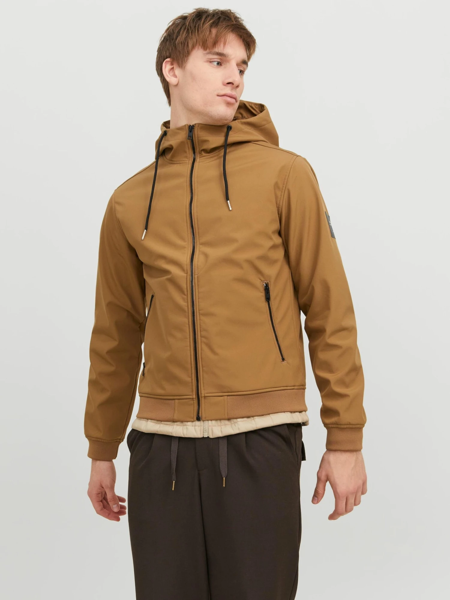 Jack & Jones Softshell Jassen Functionele Jas Heren Lichtbruin 2 Jack & Jones Softshell Jassen Functionele Jas Heren Lichtbruin - Afbeelding 2