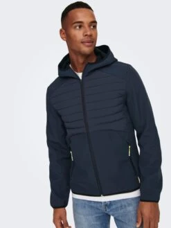 Only & Sons Softshell Jassen Functionele Jas SANDY Heren Navy -Sportieve Kleding 514f407726934282a1ce16ab652dcf85