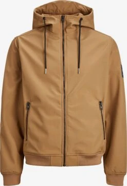Jack & Jones Softshell Jassen Functionele Jas Heren Lichtbruin