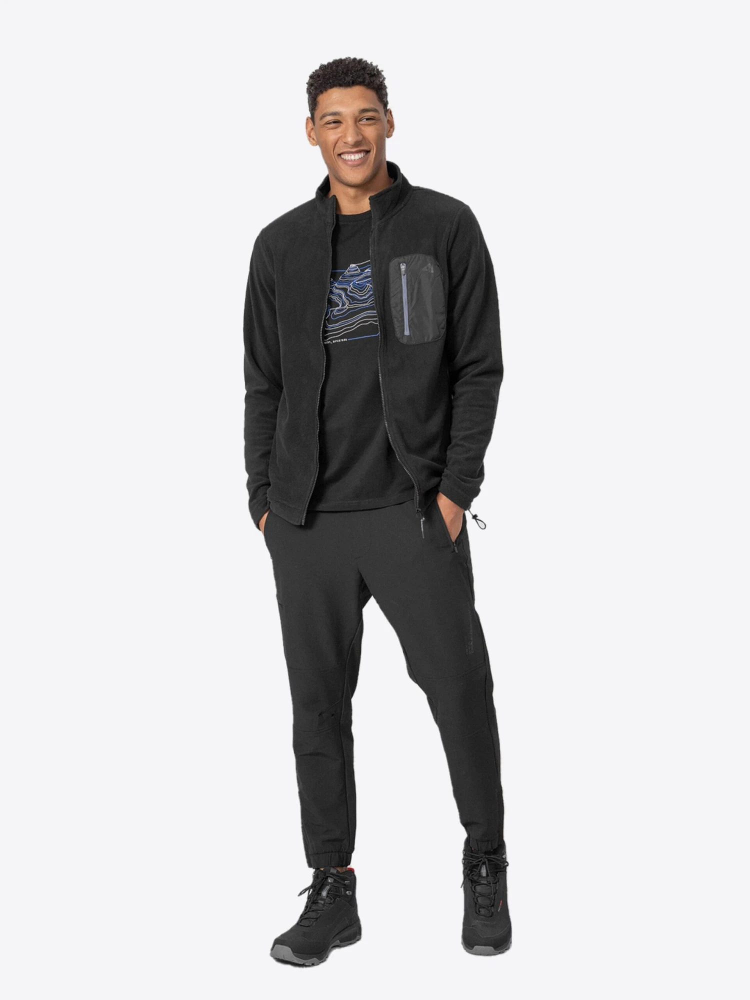 4F Fleece Jassen Funktionele Fleece-jas Heren Zwart 3 4F Fleece Jassen Funktionele Fleece-jas Heren Zwart - Afbeelding 3