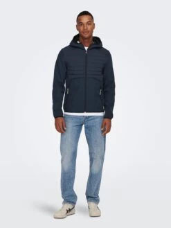 Only & Sons Softshell Jassen Functionele Jas SANDY Heren Navy -Sportieve Kleding db6a94e1e0325711c975d552b304b954
